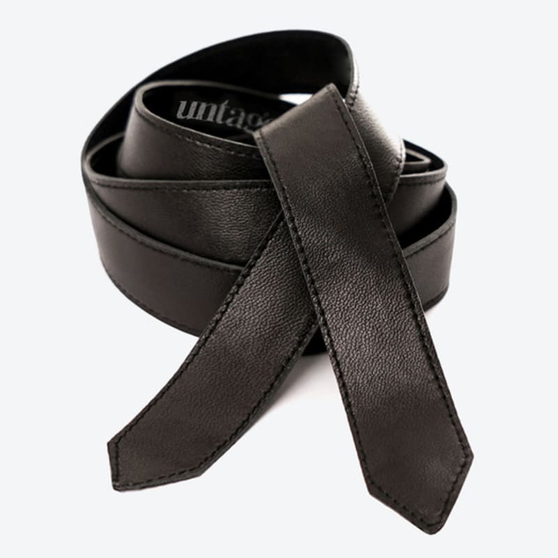 UNTAGE Slim Leather tie[Black(UNISEX)]_UTA-FA21