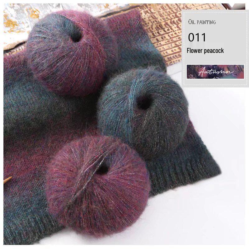 Gradient Silk Mohair Yarn for Hand-Knitted Sweaters and DIY Shawls