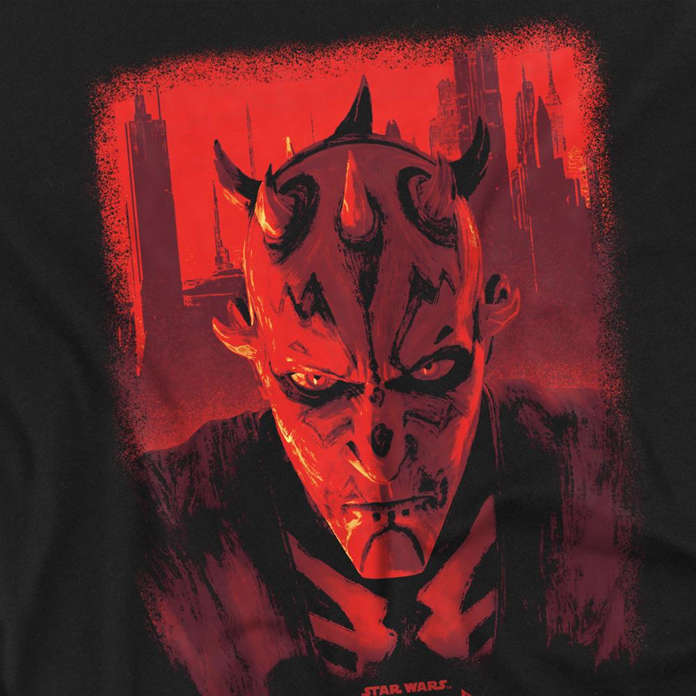 Star Wars: Maul-Shadow Lord Womens/Ladies Red City Poster T-Shirt
