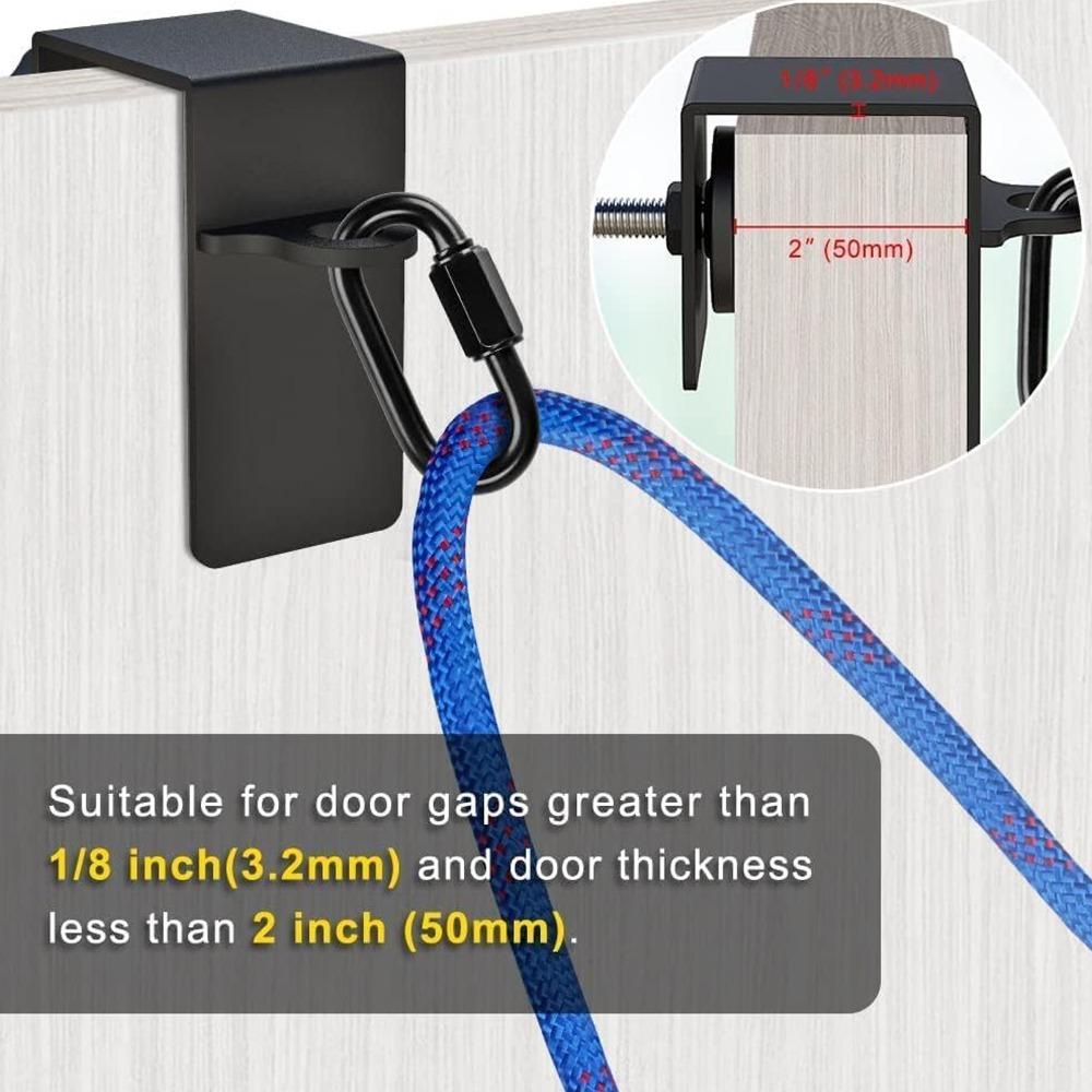 Ancreur d'Élastique de Résistance Noir Ancre de Porte Robuste Entraînement avec Élastiques
