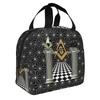 Freemasonry Symbol Lunch Bag Women Masonic Mason Freemason Thermal Cooler Insulated Lunch Box for Adult Office