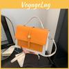 Chic Color Block Vintage Small Square Handbag For Women With Single Shoulder Strap