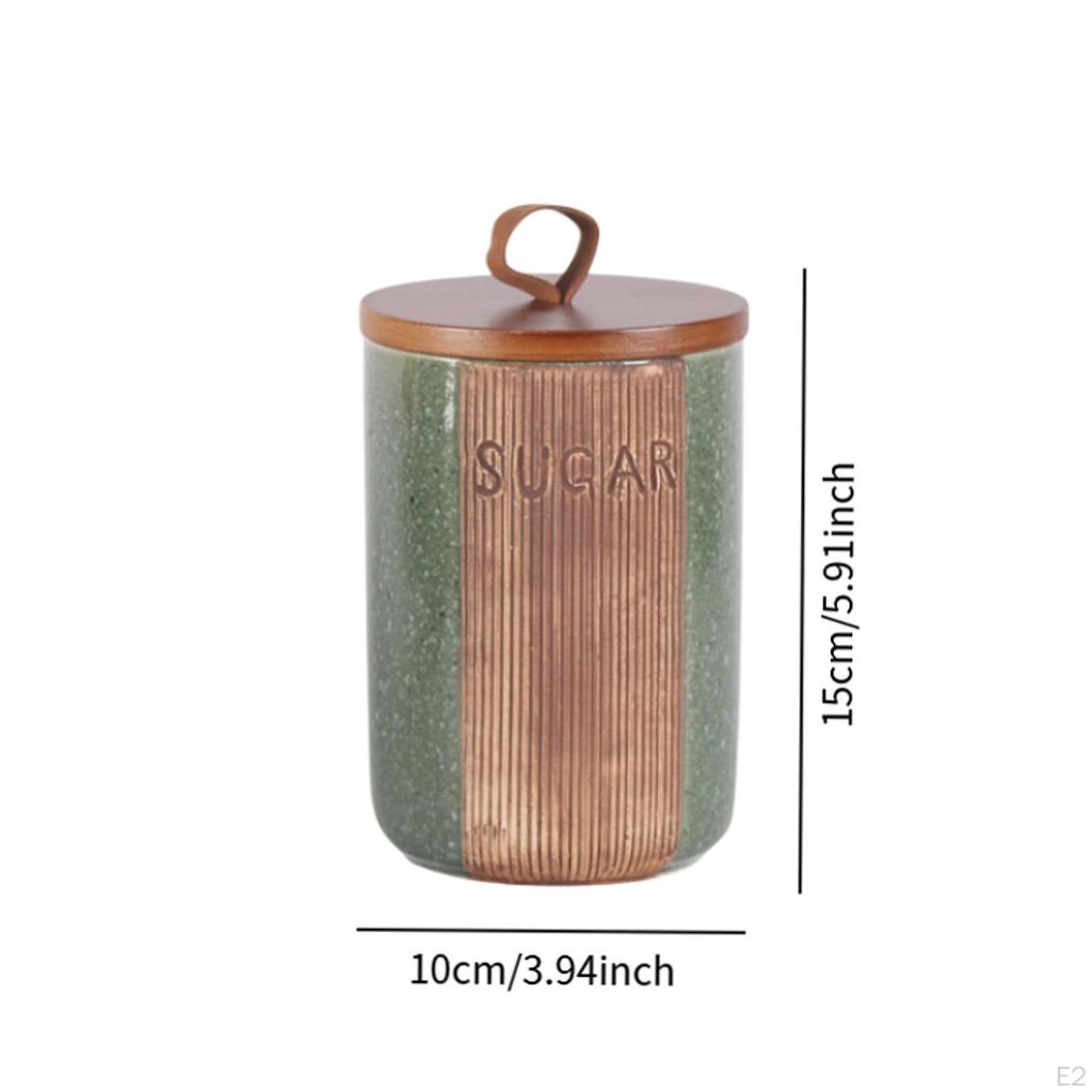 Airtight Food Jar with Wooden Lid, Kitchen Canister for Countertop Display
