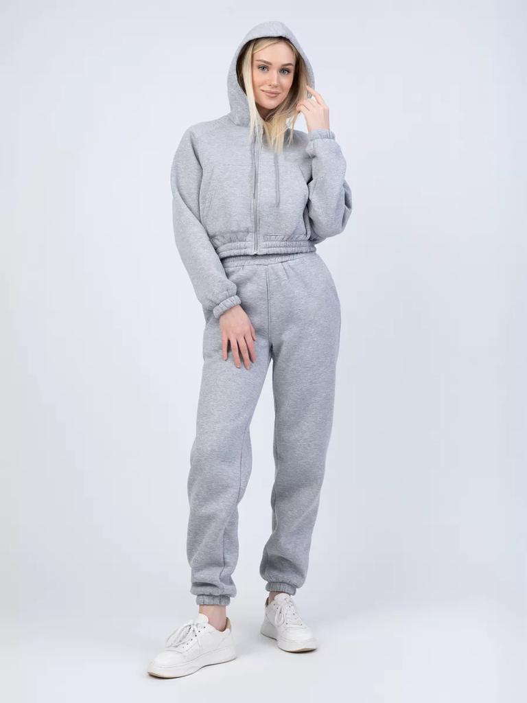 European and American Sports Women's Suit, Zipper Cardigan, Solid Color Top, Long Lace-up Casual Pants Two-piece Set
