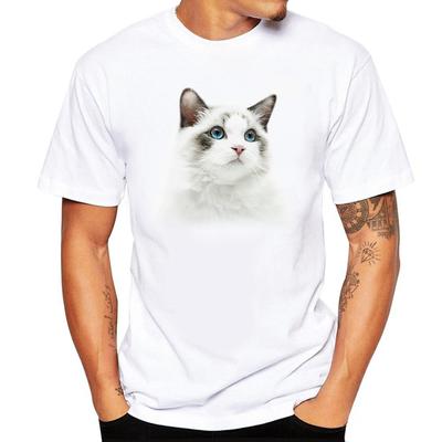 Personalized Printed T-shirt Short Sleeved Men's T-shirt Animal Print Straight Tube for Teenagers