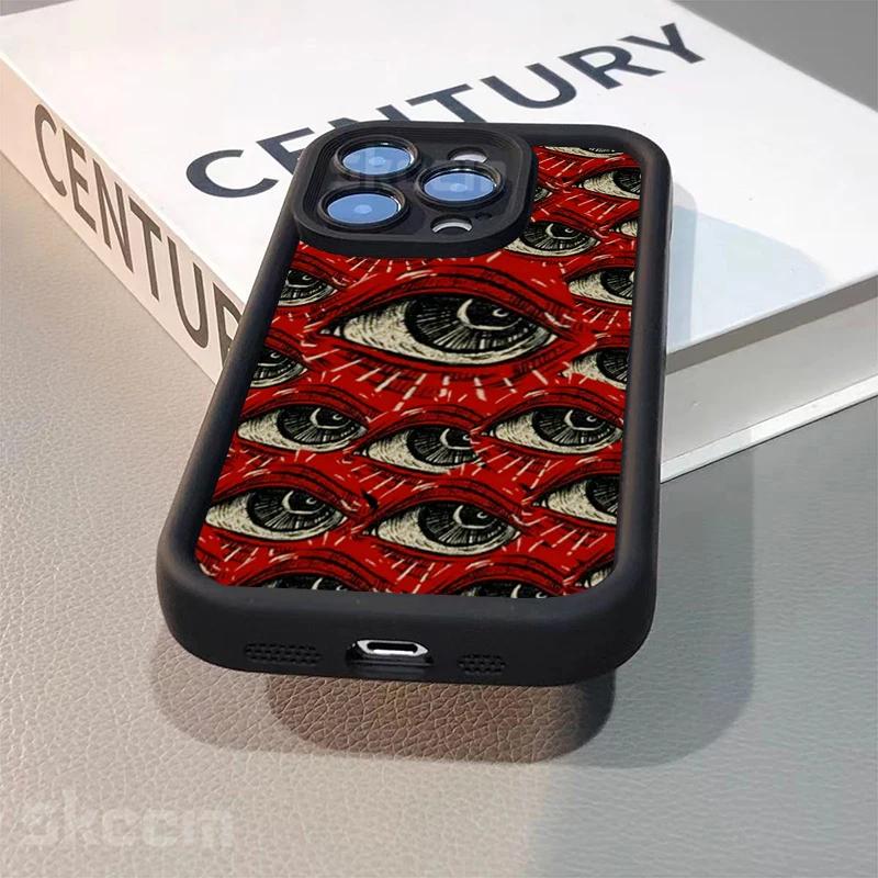 Trendy Spooky Scary Red Eye Soft TPU Phone Case For IPhone 17 Air 16 15 Pro Max 14 13 12 11 Plus Shockproof Bumper Durable Cover