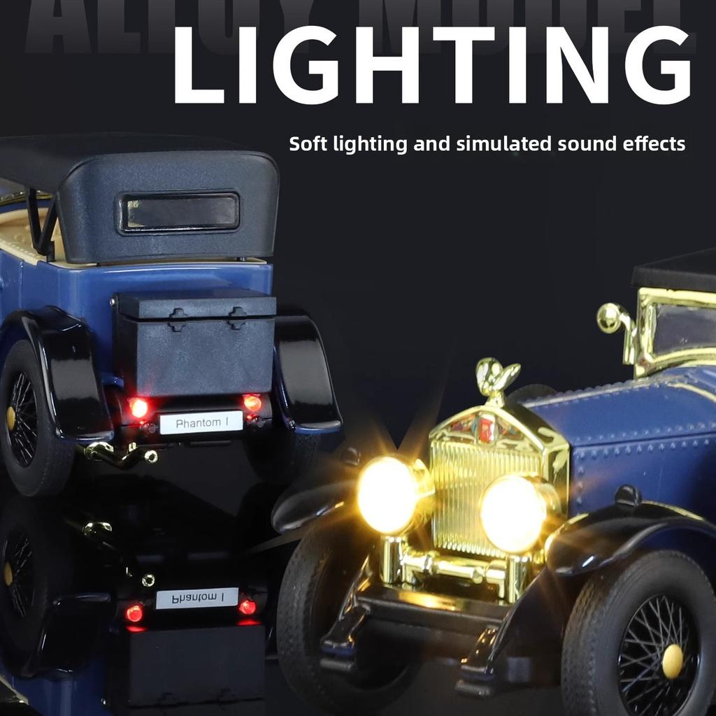 1:32 Phantom Retro Leichtmetall-Automodell Kinderspielzeug Oldtimer-Modell Jungen-Spielzeugauto Sound-Lichteffekte Innendekoration