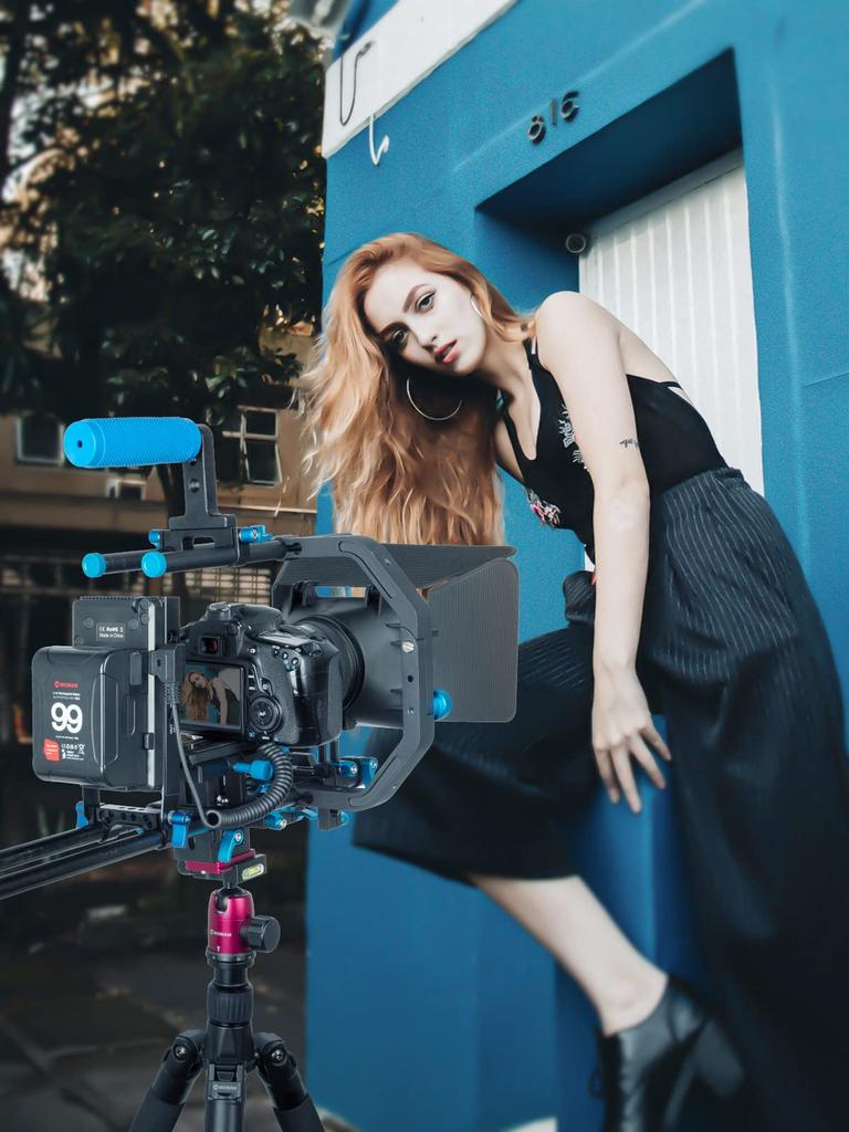 MOMAN VBP Power Power 15mm Rod Dummy Compatible with Digital and to Plate V-Mount Plate, D-TAP/DC/USB Output, Supply, Clamp, LP-E6 Battery, Sony,