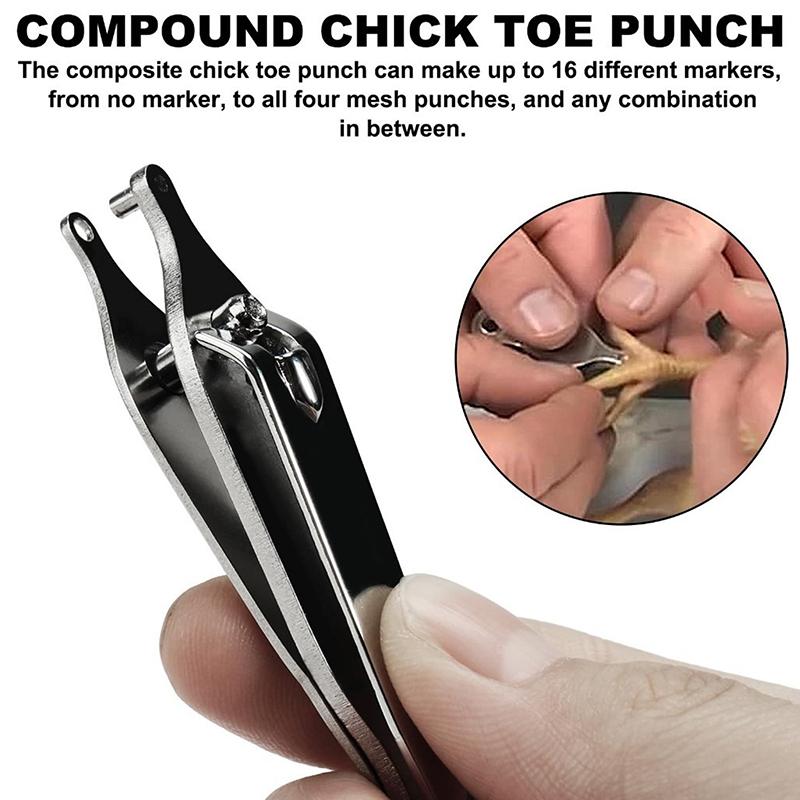 Chicken Toe Punch - Permanent Identification Tool For Chicks, Ducklings & Mice, Ear Tagging & Toe Marking
