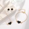 Fashion European American Style Butterfly Enamel Jewelry Four Piece Set For Women