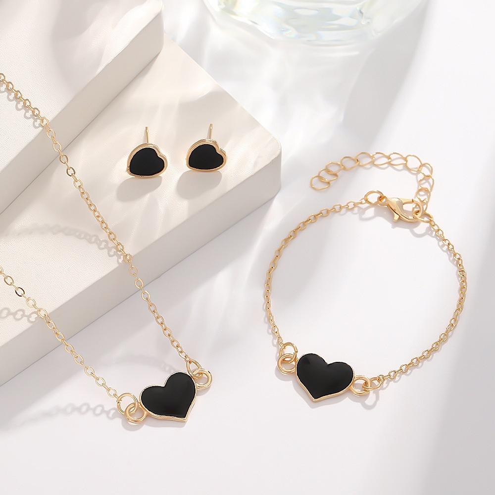 Fashion European American Style Butterfly Enamel Jewelry Four Piece Set For Women