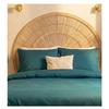 Parure de lit 240 x 260 cm Percale de coton Uni bleu