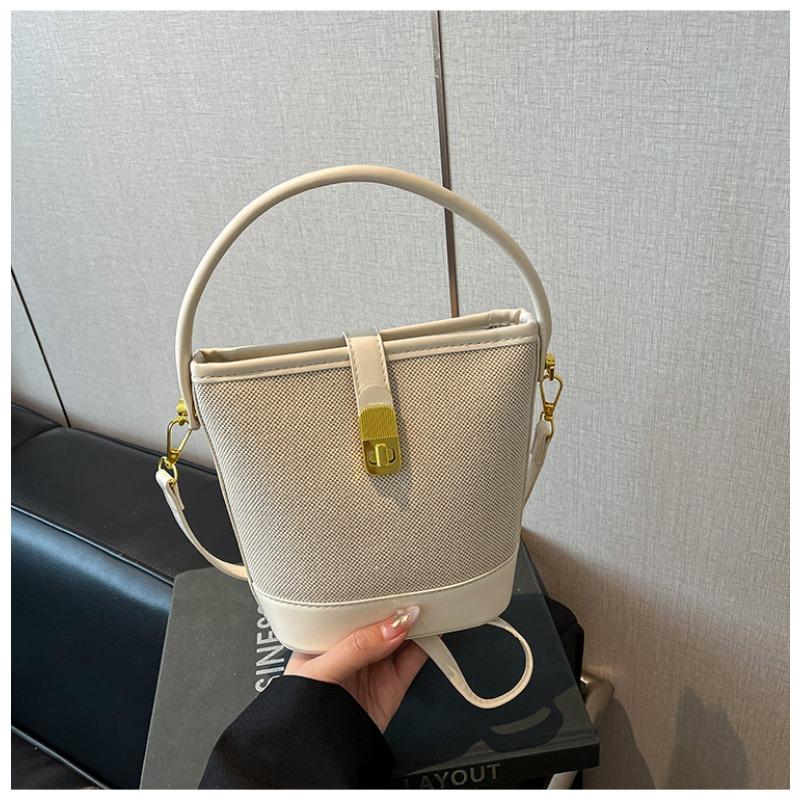 

Commuter simple bucket bag messenger bag spring new high-end versatile portable small bag білий