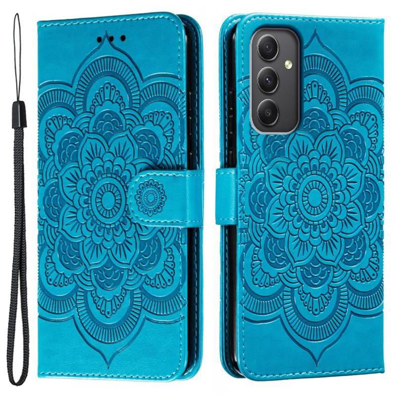For Samsung Galaxy A35 5G Case PU Leather Mandala Imprinted Design Wallet Phone Cover