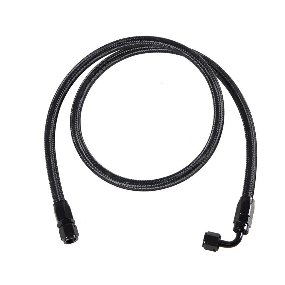 1M AN4 4AN Black Braided Oil Fuel Fittings Hose End 0+90 Degree Oil Adaptor Kit Oil Fuel Hose Line