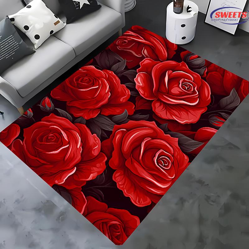 Rich Flower Theme Printed Carpet! Anti-slip Sound Insulation, Living Room Bedroom Entrance Door Mat Sofa Rug Next Day Shipping