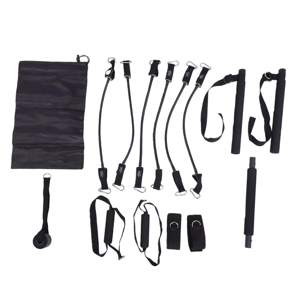 Pilates Bar Kit 20 30 40 Lbs Resistance Bands Adjustable Pilates Workout Equipment with Storage Bag for Home Fitness