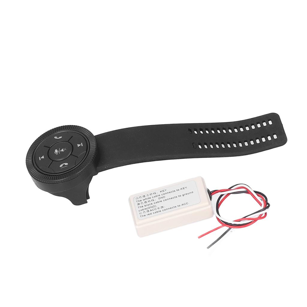 Steering Wheel Control Smart Wireless 7 Keys Black Wheel Controller with Storage Box for Universal Car Interior