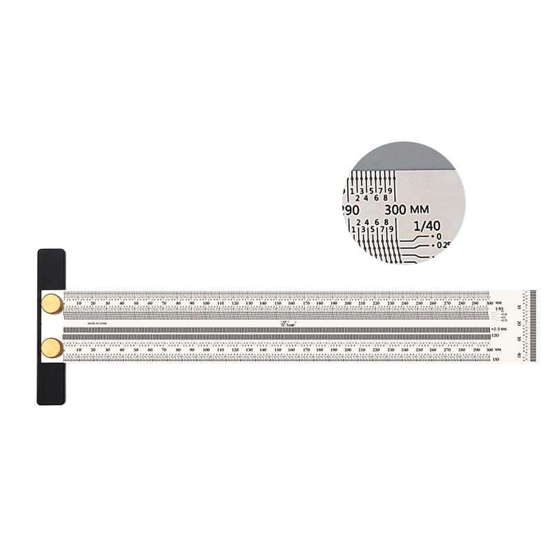 1pc High Precision Scale Ruler 200/300mm Stainless Woodworking Scribing Mark Line Gauge Carpenter Measuring Tool
