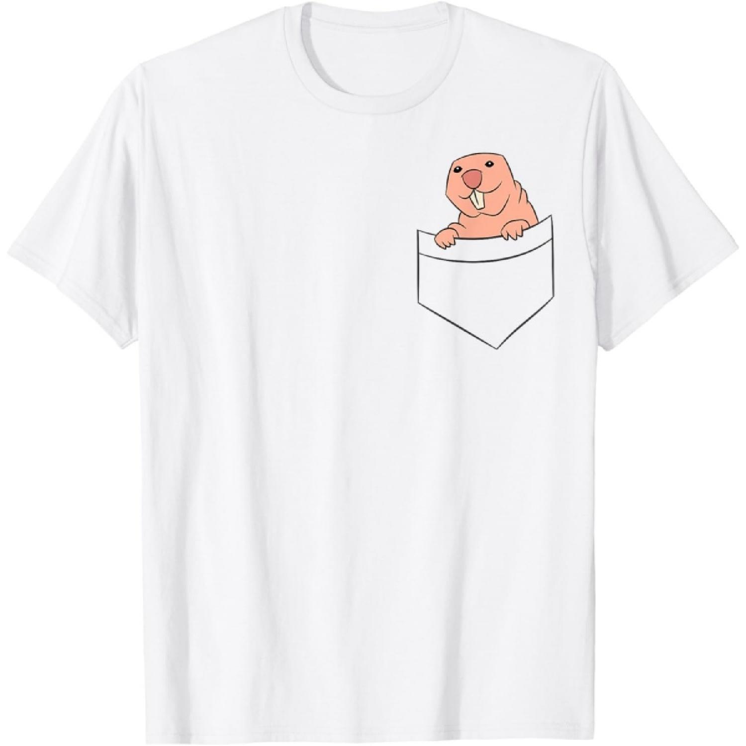 Funny Naked Mole Rat In A Pocket Funny Pocket Naked Mole T-Shirt S