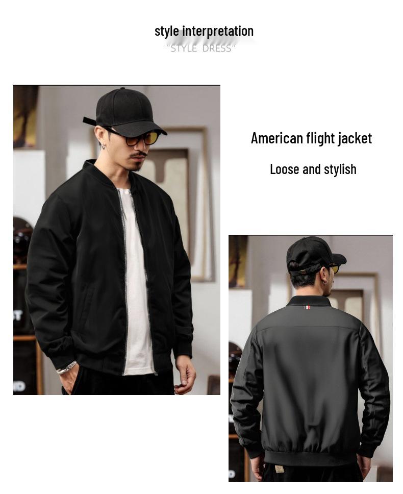 Men's Trendy Baseball Jacket: European Size, Loose Fit, Spring/Autumn 2025