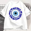 Evil Eye No Bad Vibes Graphic Tshirt Nazar Amulet Protection Symbol Print Tee Summer Short Sleeve Positive Top for Unisex