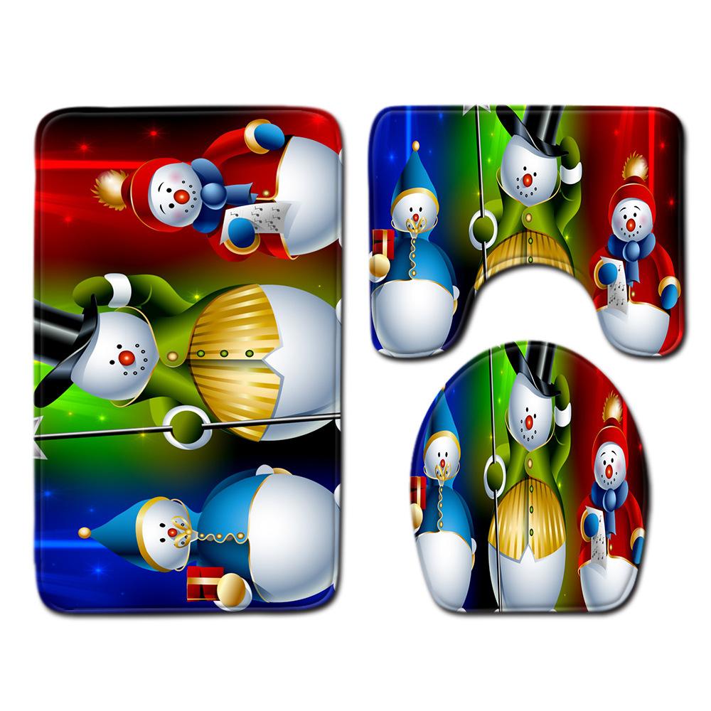 Weihnachts-Badezimmer-Bodenmatte Toilette Dreiteiliges Set