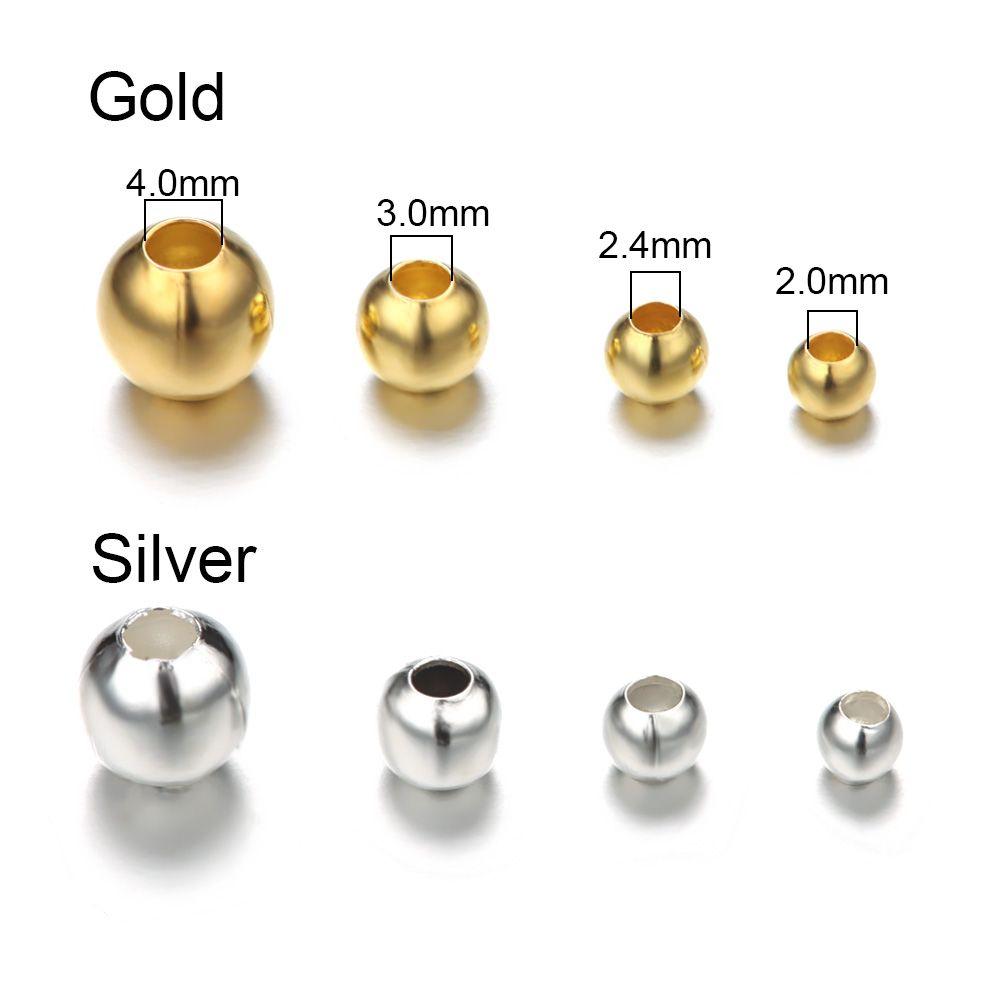 Silver/Gold 2.0mm/2.4mm/3.0mm/4.0mm Fishing Bead Nice-Designed Fly Tying Material Copper Beads