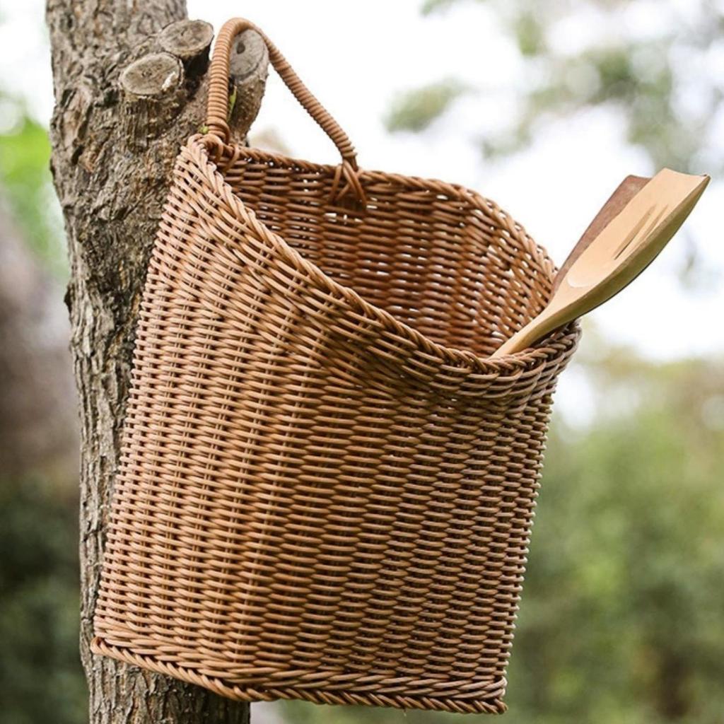 Wall Hanging Basket with Handle Open-Top Storage Container Sturdy for Dorm Rooms