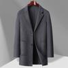 Cappotto Uomo Autunno Inverno in Lana Fatto a Mano Double-face Medio e Lungo Business Casual Cappotto di Lana Trench da Uomo