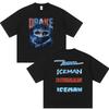 Rapper Drake Iceman Album Graphic Shirt Men's Vintage Short Sleeve T-shirts Man Cotton Tee Streetwear Fan Gifts