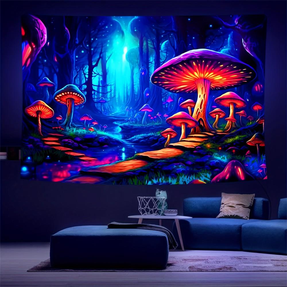 VIKAMA Fluorescent Forest Landscape Tapestry Bedroom Decorative Tapestry Bedroom Office Living Room Home Decor
