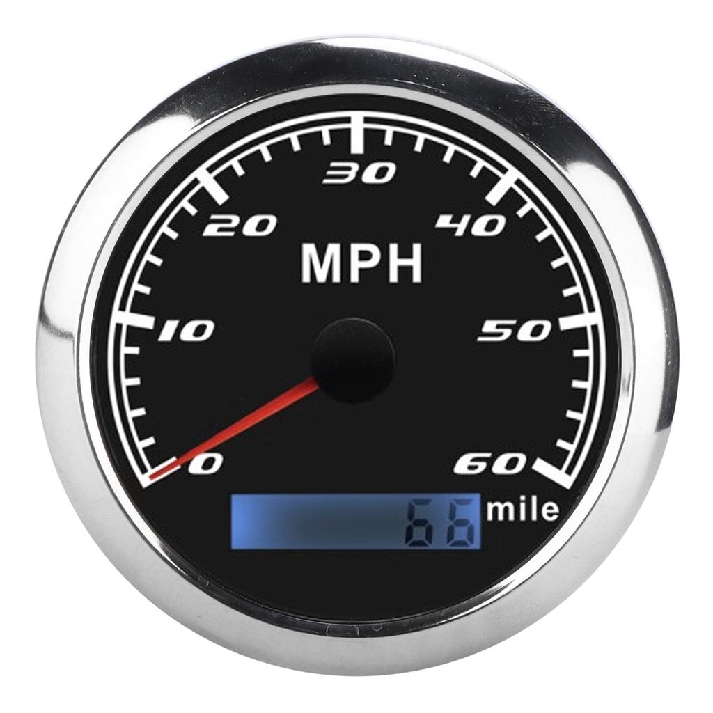   GPS Speedometer 60MPH Speed Gauge 0‑   Mile IP67 Waterproof with Red Backlight for Boat Car Truck