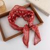 Retro Classic Red Cashew Pattern Diamond Silk Scarf Women's Low Ponytail Tie-Up Headband Scarf Headwrap Triangle Neck Scarf
