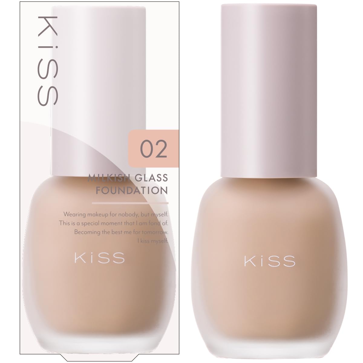 

KiSS Milky Glass Foundation 02 Pink Beige Tone Imbalance Pore SPF34 Contains Serum Ingredients 30g, & Coverage, PA++,