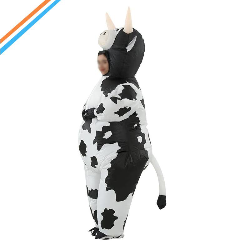 Déguisement Gonflable Vache Dessin Animé Marionnette Humaine Costume Fête Fête Accessoire Drôle Costume Vache
