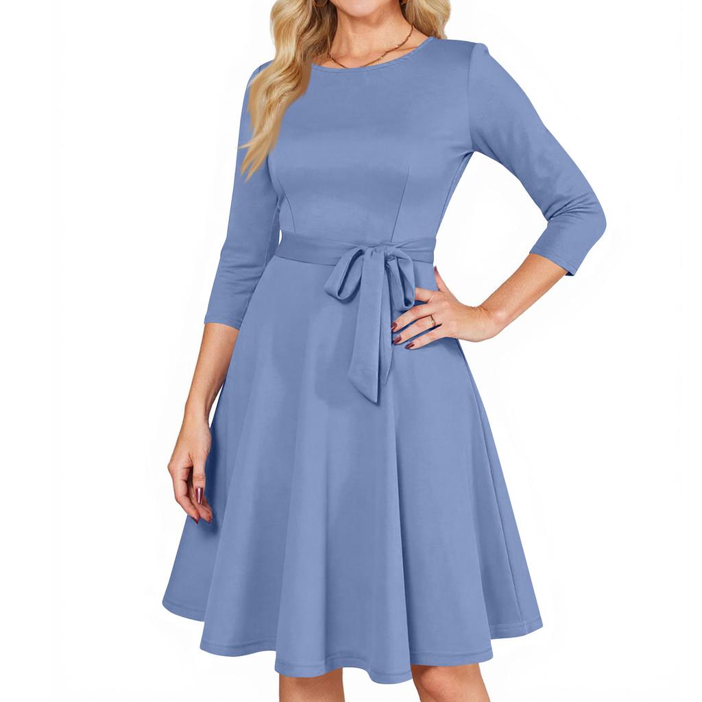 Women's Cocktail Dresses 3/4 Sleeve Vintage Wedding Guest Dress