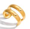 Minimalist 18K gold, light luxury high-end double-layer hollow opening bracelet, bracelet jewelry.
