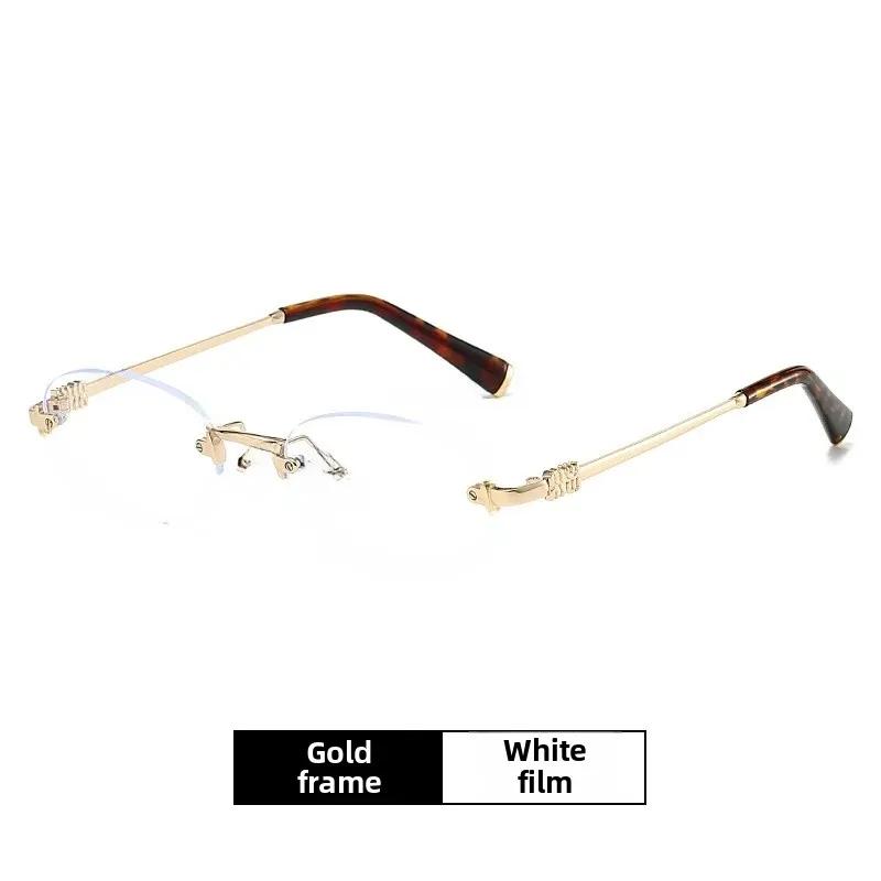 Simplicity Fashionable Oval Frameless UV400 Sunglasses Advanced Durable and Comfortable Street Photography Shades Glasses