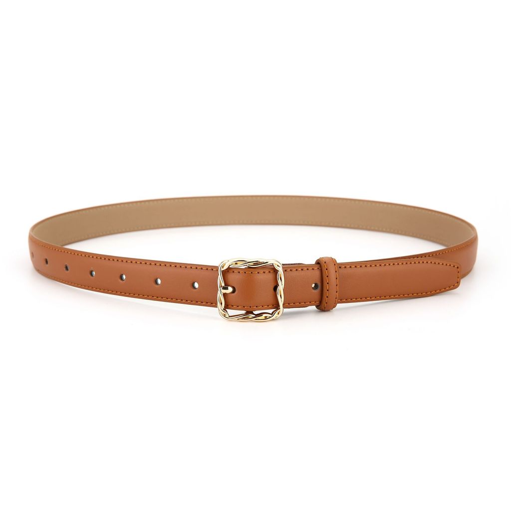 Genuine Leather Womens Summer Belt With Brass Buckle For Casual And Office Wear