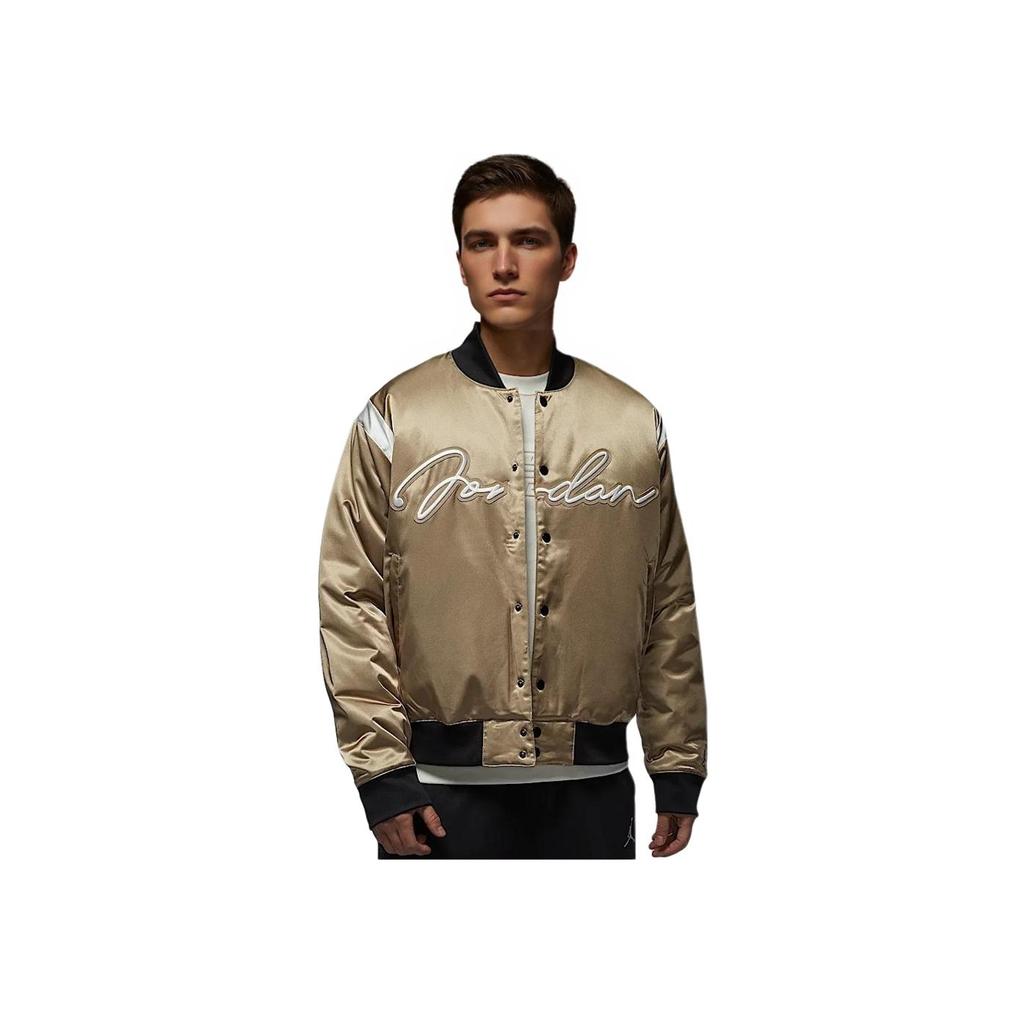 Jordan MVP Woven Baseball Collar Puffer Jacket Brown Men's HF9298-257
