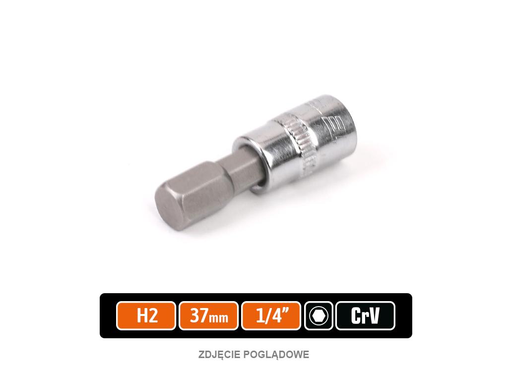 Klucz Nasadowy 1/4" Z Bitem Hex 37 Mm/H2 /Teger