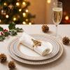 Christmas Table Decor for Dinner Tree Napkin Ring, Alloy Rhinestone Holder, Winter Rings Holiday Band Parties Decoration Festive Decorations