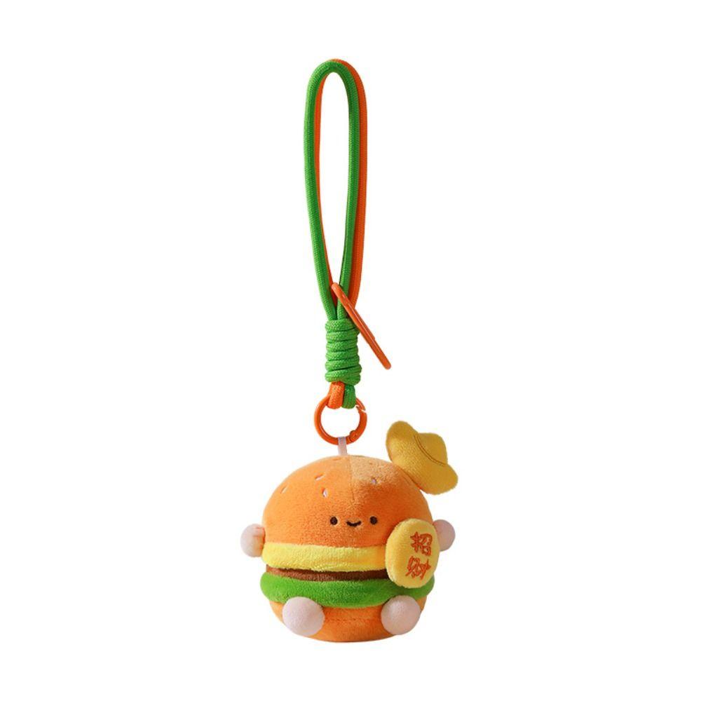 Key Buckle Hamburg Key Chain Lucky Plush Food Keychain Creative Fortune Burger Pendant  Women