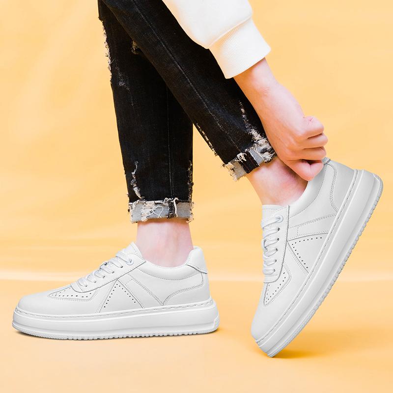 Fashion Brand Male Comfortable Skate Shoe 2025 New Men's Walking Shoes Lightweight Men Genuine Leather Flats Classic Men Casual Shoes