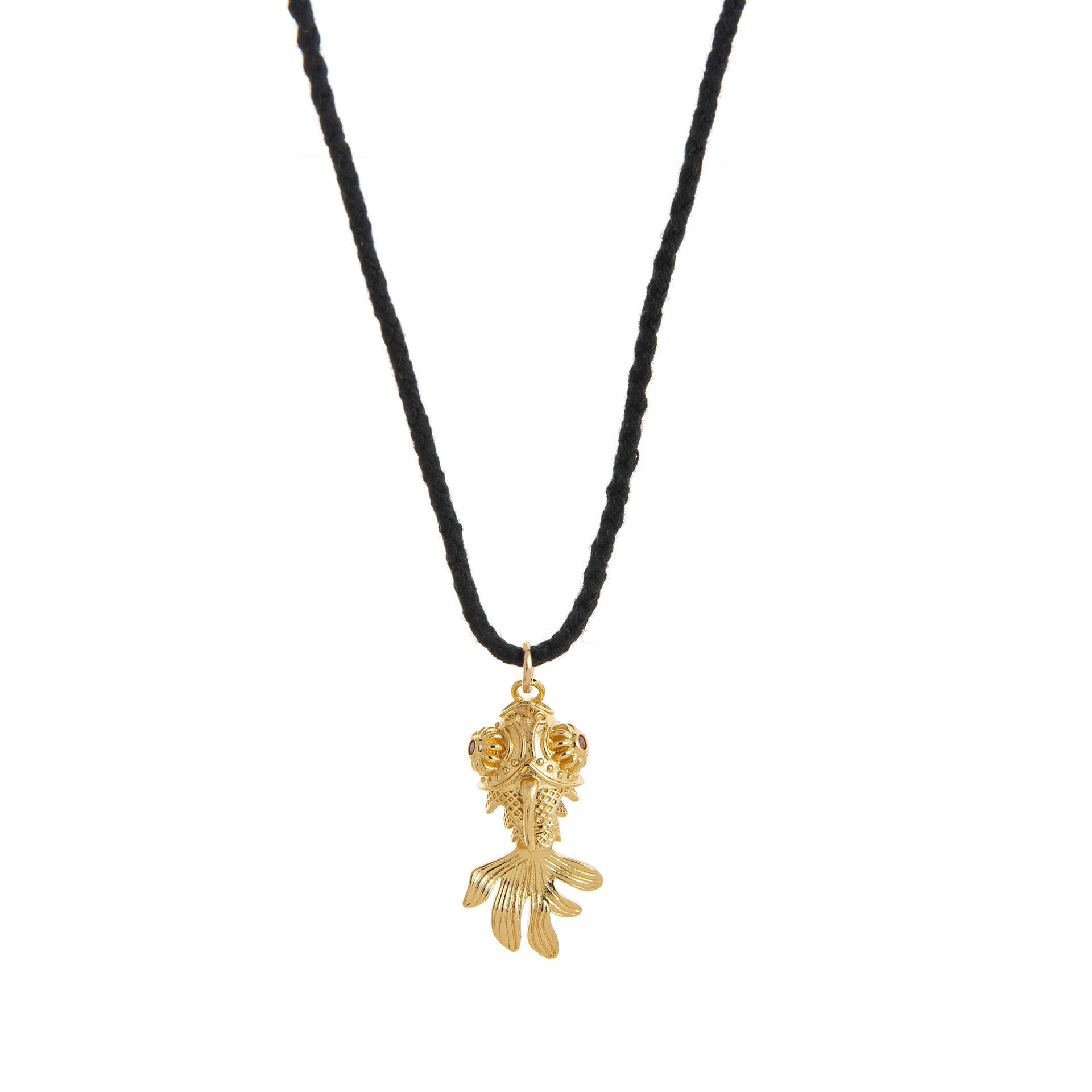 Wind Green Rope Small Fish Necklace Copper Electroplated 14K Gold Delicate Texture Ocean Wind Jewelry Neck Chain