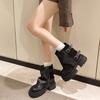 Large Size Women's Shoes 41 To 43 Wide Fat Feet Platform Martin Boots Women's Autumn and Winter Fashion Pants Boots Handsome Locomotive Short Boots 42