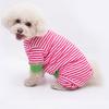 Yousheng Pet Jumpsuit Striped Pattern Warm Casual Wear Dog Sleepingwear Pet Four-legged Clothing Puppy Costume