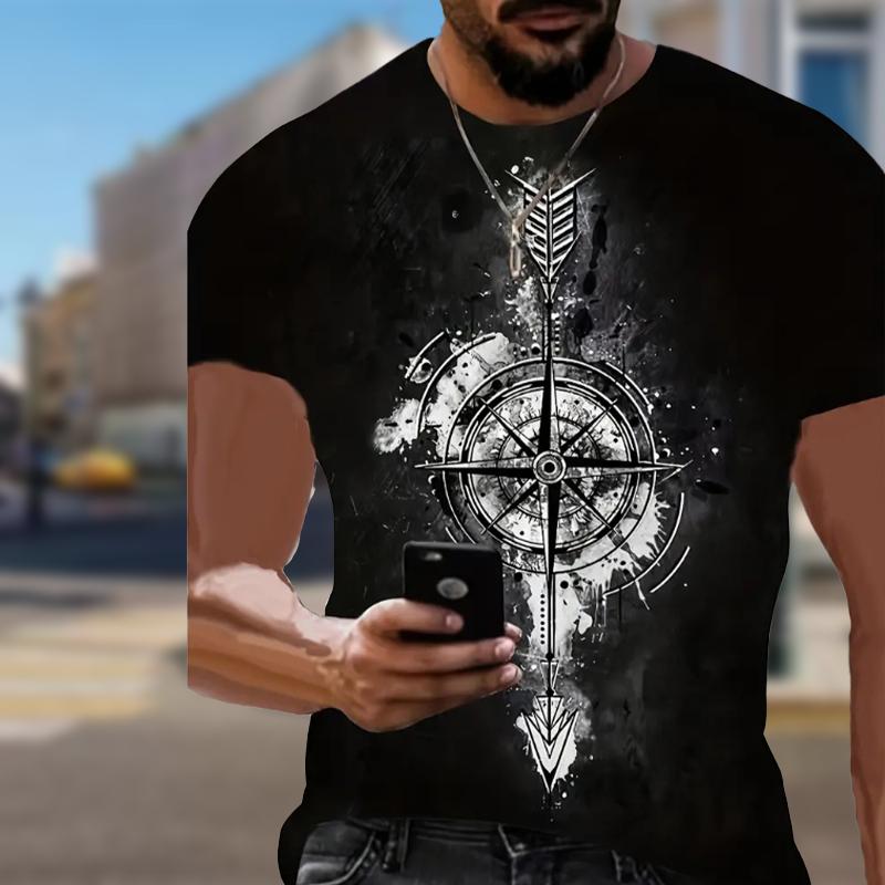 

Новая летняя мужская модная футболка с принтом лука и стрелы, мужская футболка, топ 2XL чёрный