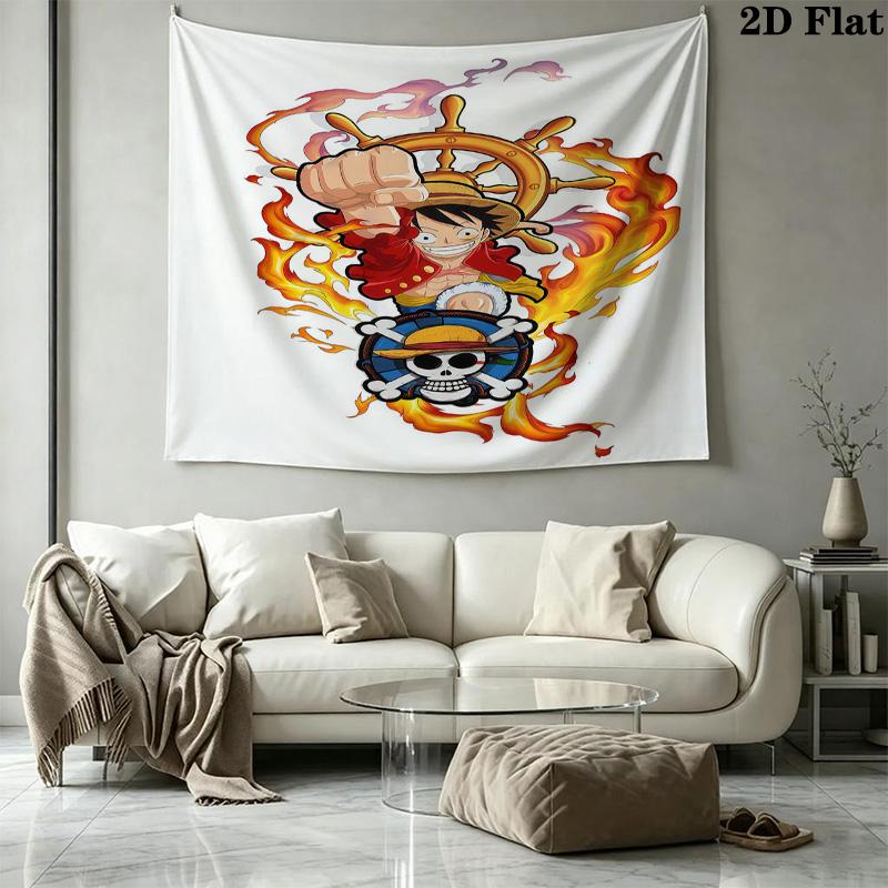 One Piece Monkey D Luffy Wall Tapestry Aesthetic Wall Hanging Printed Fabric Blanket Decorative Tapestries For Bedroom Living Room Home Decor